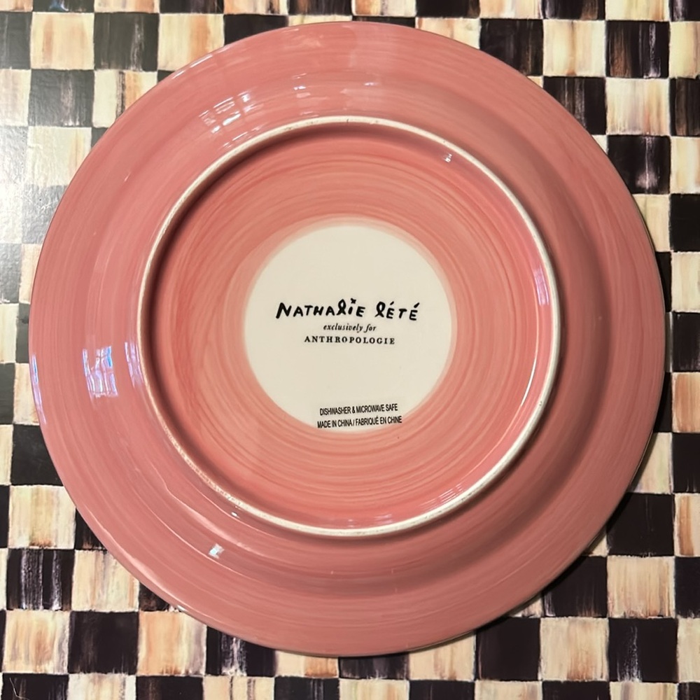Anthropologie Nathalie Lété Mushroom Butterfly Desert Plate 8” New Unused - Picture 3 of 4